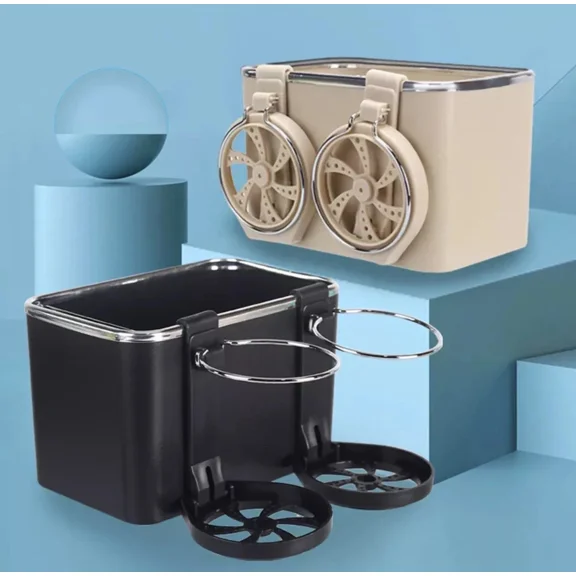 Car Armrest Storage Box Towel Water Cup Holder Car Console Organizer Black