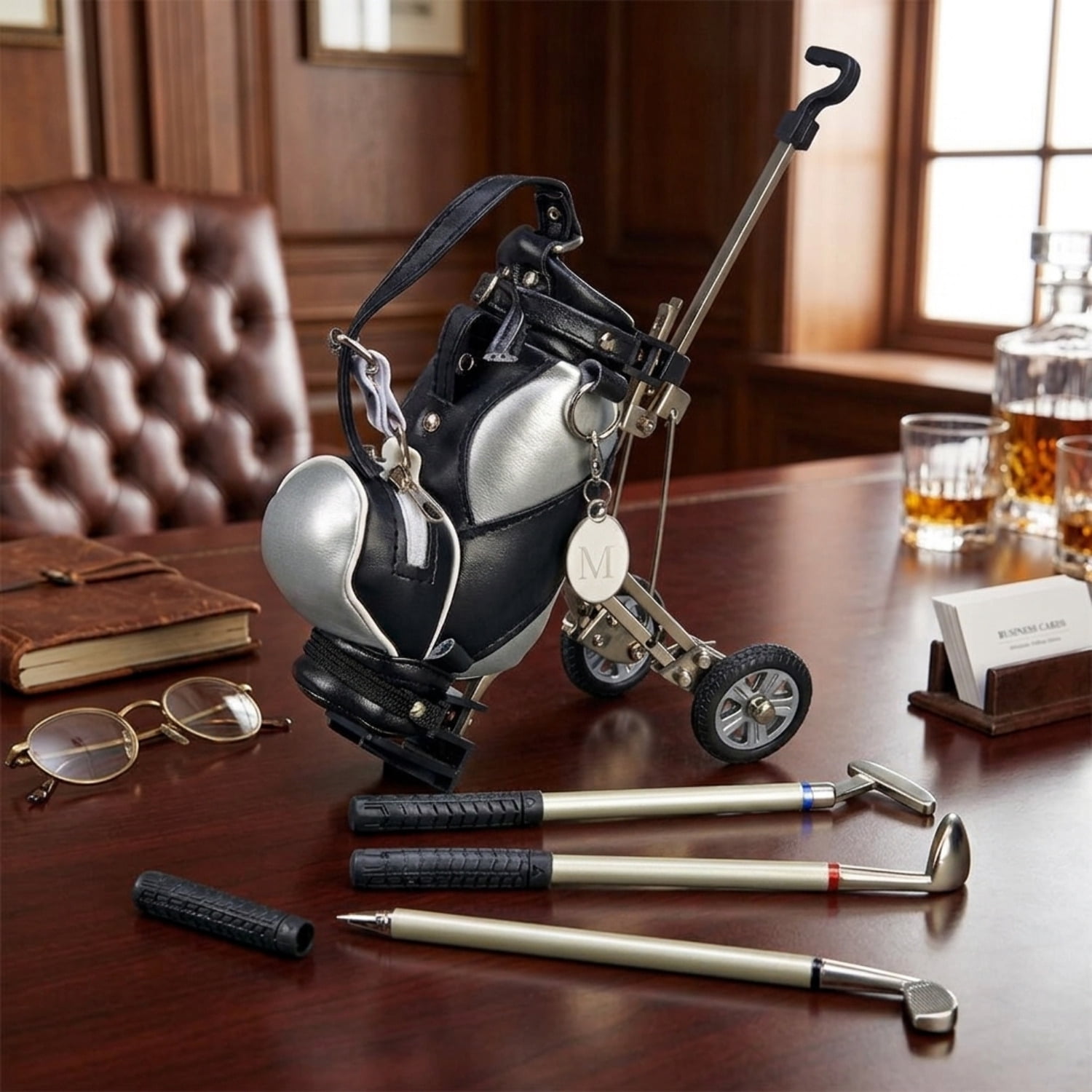 CGI Golf Pens with Golf Bag Holder, 4-Piece Set