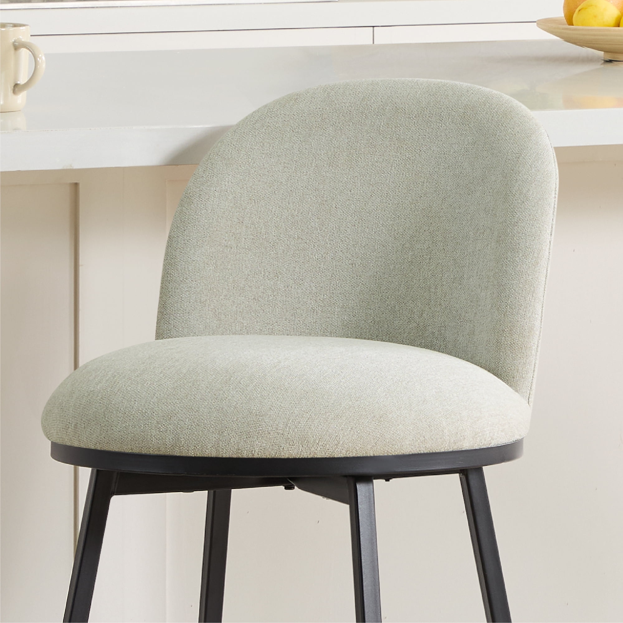 Spruce & Spring Counter Height Swivel Bar Stool with Metal Frame Set of 2, Light