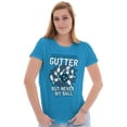 thumbnail image 3 of Mind In The Gutter Funny Bowler Pun Womens Fitted Plus Size Graphic Tee Brisco Brands 2X, 3 of 5
