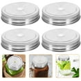 10pcs Canning Lids Stainless Steel Mason Jar Airtight Lids with Straw