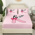 thumbnail image 3 of Erosebridal Monogrammed Letter Full Sheet Sets,Cattle Print Bedding Full Size,Microfiber Bed Sheets Set Full Size,Pink Bow Tie Decoration,4pcs, 3 of 7