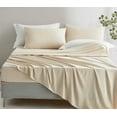 thumbnail image 2 of Chezmoi Collection Extra Soft Bed Sheets Set, Double Brushed Microfiber 14-Inches Deep Pockets, 5-Piece Sheet Set, Split King, Sand, 2 of 8