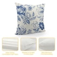 thumbnail image 4 of Wuche Blue Floral Pillow Covers Vintage Flower Blue White Decorative Throw Pillow Covers Chinoiserie Pillowcases  Square Cushion Covers For Couch Bed Sofa Chair Car Decor, 4 of 5