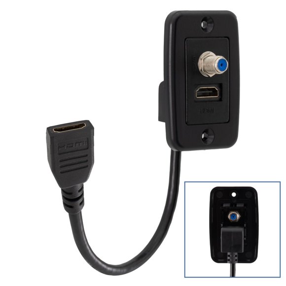 Conector de Cable de TV RecPro HDMI Coaxial Negro