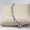 thumbnail image 3 of Women's Gift Wedding's Tennis Bracelet 3mm Round Cut Lab Created Diamond 7 Inch 14K White Gold Plated Silver, 3 of 4