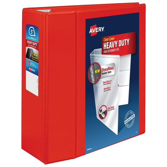 Binder Avery Heavy-Duty View, 3 anillas EZD, 12,7 cm, color rojo