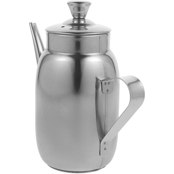 Cooking Grease Container with Strainer 300ml Stainless Steel Oil Storage Can with Lid Metal Oil Fat Separator Oil Separating Bowl Soup Divided Gravy Pot Sauce Cruet