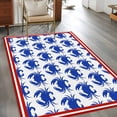 thumbnail image 2 of Blue Coastal Carb Area Rugs 3'x5', Washable Small Throw Rugs for Living Room Bedroom, Nautical Ocean Marine Life Red Striped Indoor Outdoor Rug Non-Slip Low Pile Carpet Runner Reversible Floor Mats, 2 of 8