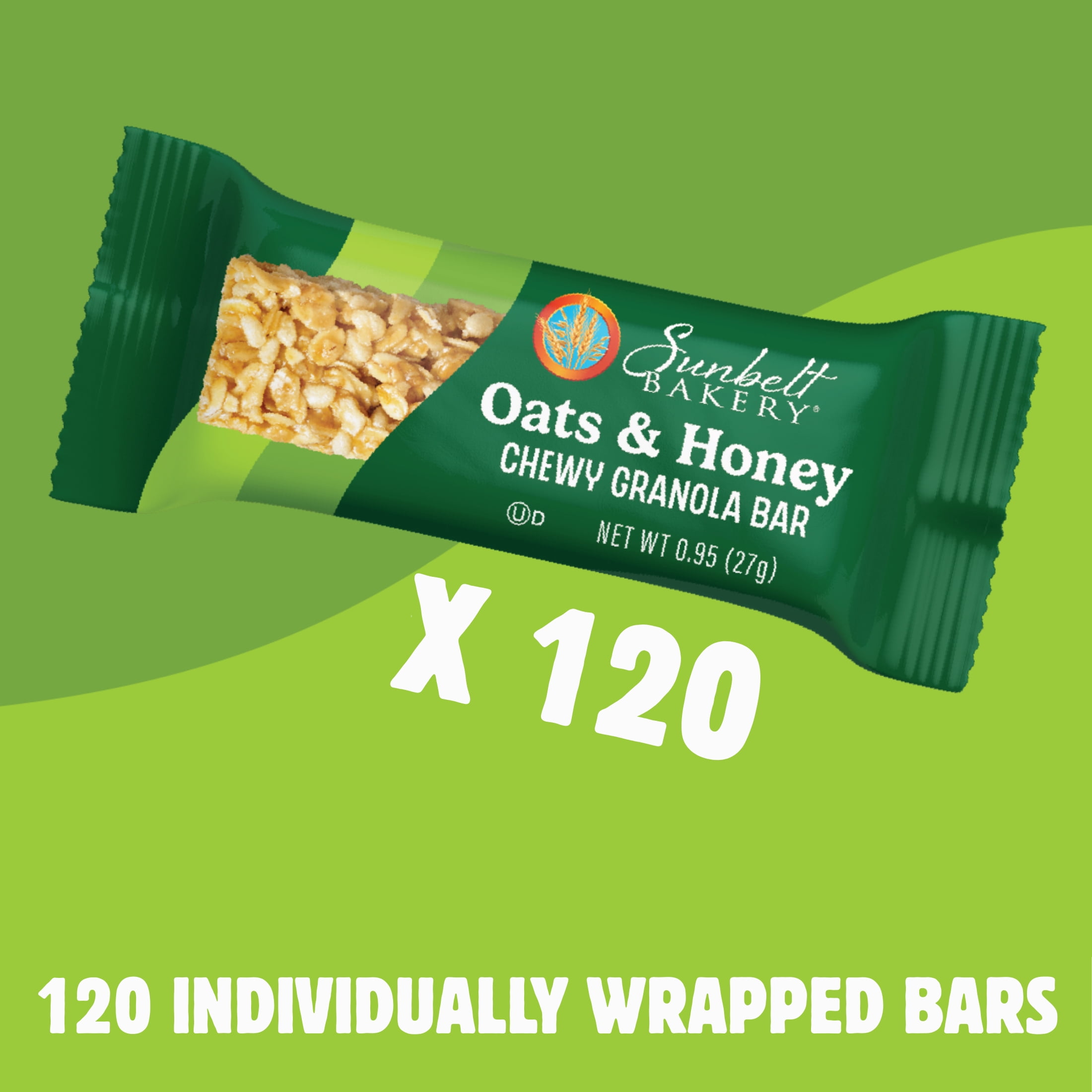 Sunbelt Bakery Oats & Honey Chewy Granola Bars, 120 bars (12 Boxes), 114 oz