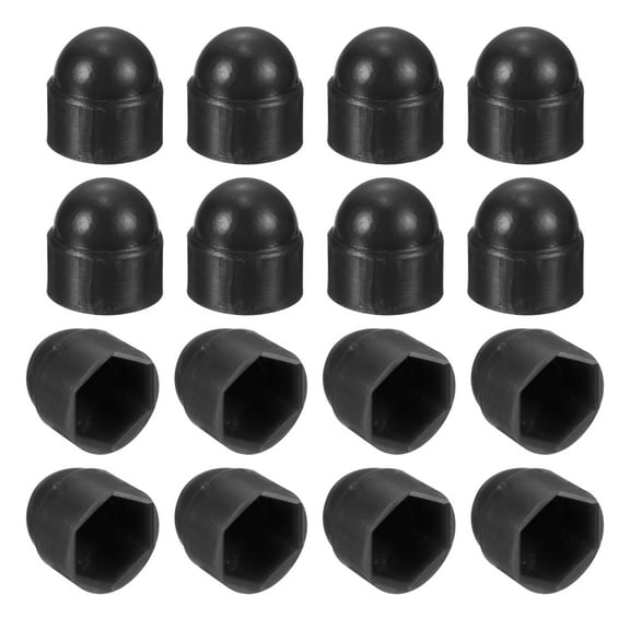 Uxcell 150pack Hex Nut Cover, M4 Black Plastic Dome Nut Protection Cap Hex Bolt Nut Covers for Hexagon Screws, Bolts