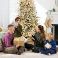 thumbnail image 5 of Best Choice Products 6ft Pre-Lit Flocked Full Aspen Noble Fir Christmas Tree w/ 450 2-in-1 Glowing LEDs, 5 of 10