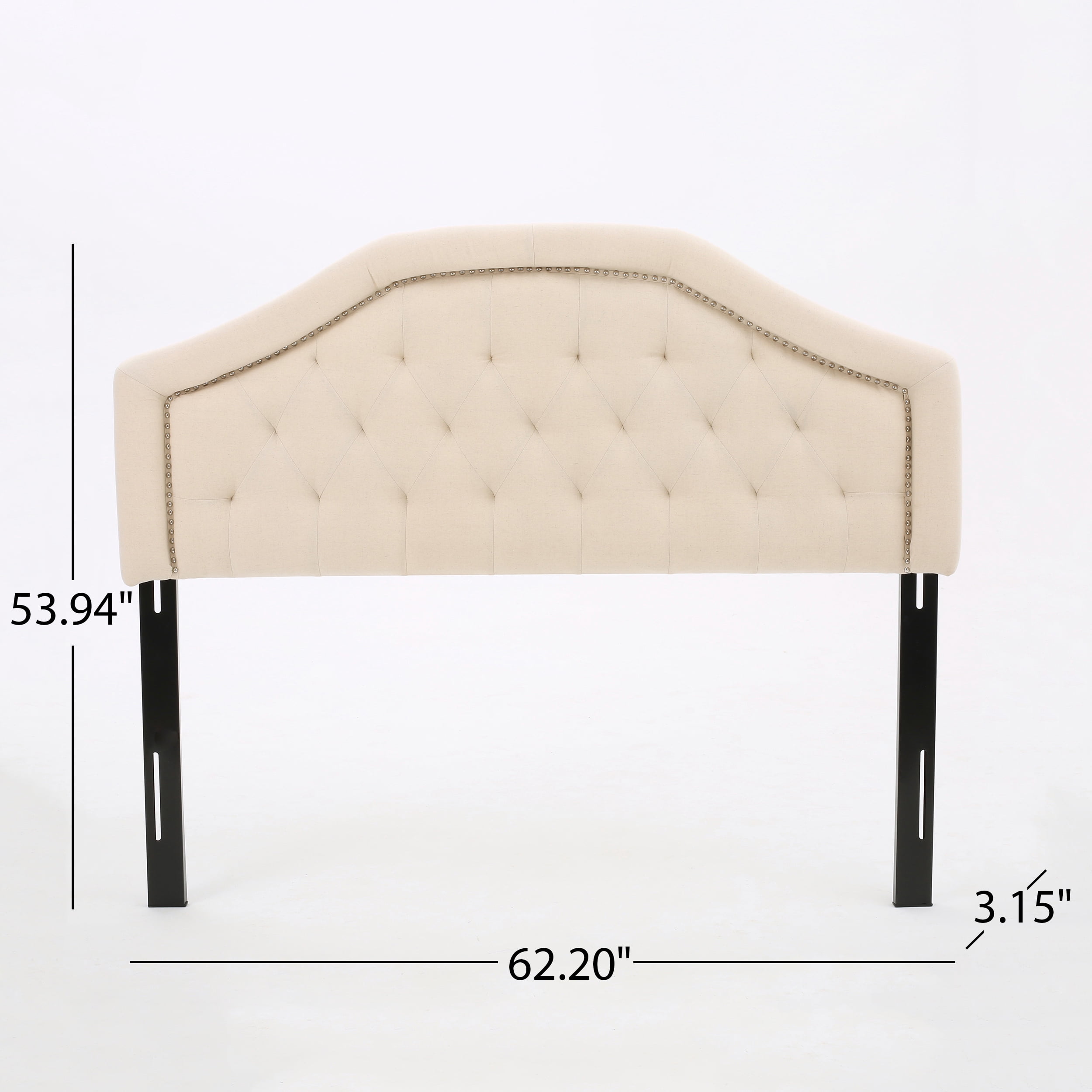 Noble House Kaitlin Beige Fabric Queen/Full Headboard