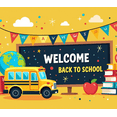 thumbnail image 4 of Colorful Welcome Back to School Banner with School Bus Globe and Books Background Party Decors for Classroom Decor School Events Photo Backdrop Supplies, 4 of 4
