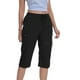 thumbnail image 5 of ICHUANYI Clearance Fashion Womens Casual Color Casual Elastic High Waist Wide Cropped Leg Loose Outdoor Fitness Running Climbing Trousers Pocket Pants(Black, XL) ICHUANYI WER2023081207131, 5 of 9