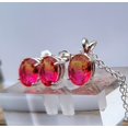 thumbnail image 3 of Oval Pink & Yellow Tourmaline Sterling Silver Earring/Necklace Set OPYTSSENS2, 3 of 9