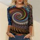 thumbnail image 2 of Blusa de cuello redondo de manga larga con estampado degradado de novedad clásica para mujer Pompotops  gfhjh19303, 2 of 5