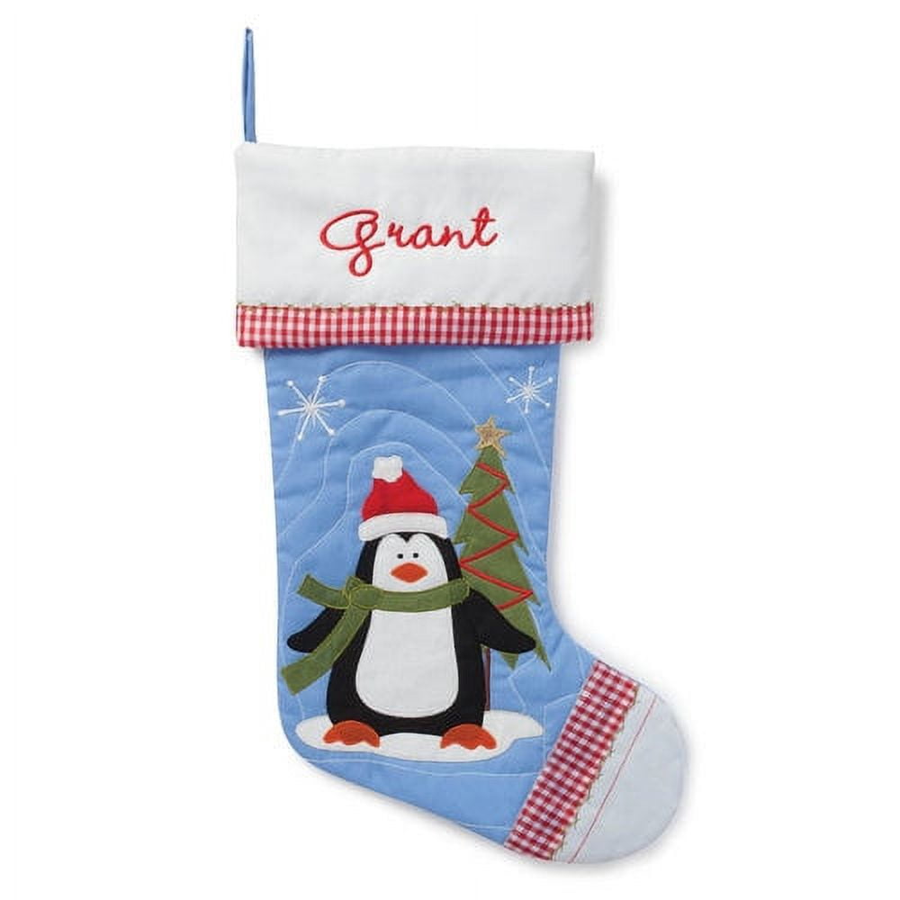 Personalized Quilted Christmas Stocking, Choose from 4 Characters