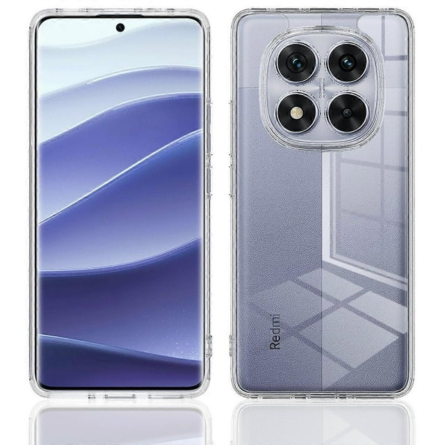 For Xiaomi Redmi Note 14 Pro 5G Clear Phone Case TPU Acrylic Shockproof Phone Back Cover - Clear