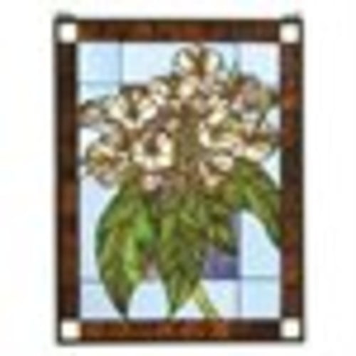 20"W X 26"H Mountain Laurel Stained Glass Window