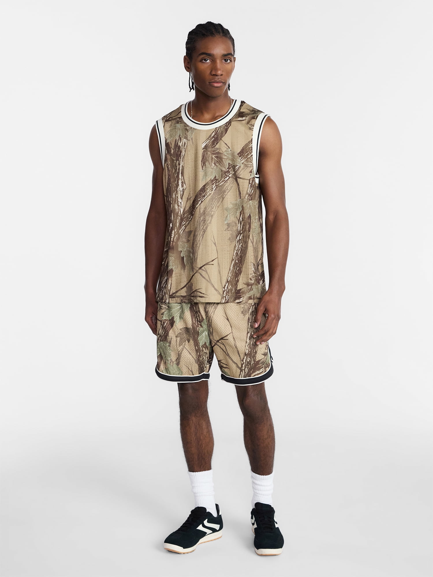 No Boundaries Printed and Solid Mesh Tank Top, Men's XS-4XLT