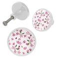 thumbnail image 2 of 4 Pcs Spring Blossom Watercolor Knobs for Kitchen Cabinet Cupboard Dresser Bookcase Drawer Pulls Handles Round Home Decor, 2 of 5