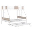 thumbnail image 6 of Jopath Bunk Bed Twin over Full with Trundle, Bunk Bed Frame with 2 Side Ladder and Guardrails Metal Bunk Bed for Teens Adults Brown & White, 6 of 9