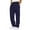Navy, variant on WTOBBY Men's Fleece-Lined Loose Athletic Pants, Winter Color Block Joggers with Pockets, Warm Casual Sports Pants for Cold Weather Activities,Black L