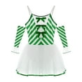 thumbnail image 5 of Sxiwei Women's Christmas Candy Cane Striped Mini Dress Ballet Dance Tutu Dress for Carnival Party Green 3XL, 5 of 7