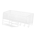thumbnail image 1 of Cesta de pared colgante de alambre de metal resistente, organizador de cocina, cesta de almacenamiento rectangular S blanca con gancho, 1 of 9