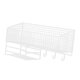 thumbnail image 1 of Cesta de pared colgante de alambre de metal resistente, organizador de cocina, cesta de almacenamiento rectangular S blanca con gancho, 1 of 9