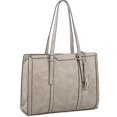 thumbnail image 2 of Structured Tote Bag for Women, Vegan Leather Satchel Handbag, Top Handle  Bag for Work with Pockets, 2 of 7