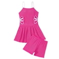 thumbnail image 3 of SGMVNU Girl Two Piece Swimsuit Tankini Set with Boyshorts Bathing Suit Girls' Padded Swimdress for Summer Beach (Size 7-8 Years, ww1-Hot Pink), 3 of 3