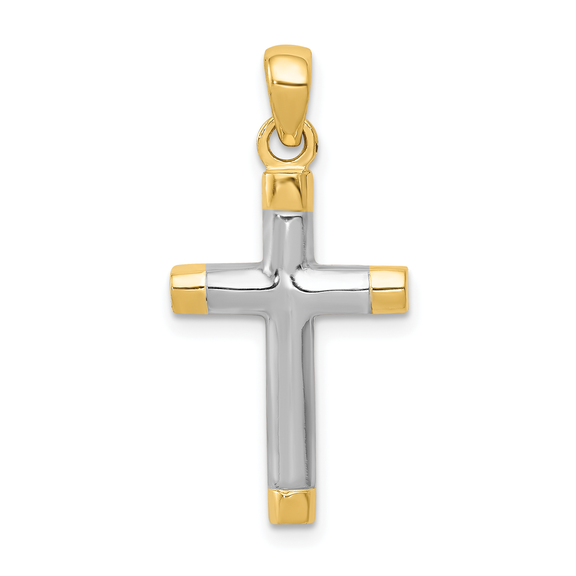 Collier Croix en Or Jaune 14 Carats Pendentif Religieux Latin