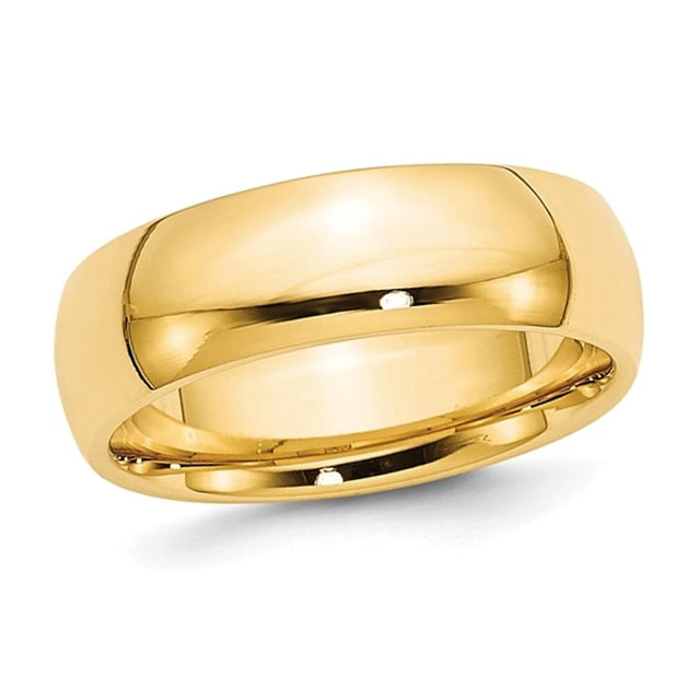 Mens 10K Yellow Gold 7mm Polished Wedding Band Ring