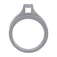 thumbnail image 2 of 925 Sterling Silver Womens CZ Princess-cut Center Stones Square Head Bridal Set Wedding Engagement Band Ring 4.7mm Long, 2 of 2
