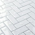 thumbnail image 4 of FunStick White Herringbone Peel and Stick Backsplash for Kitchen 12"x12" Peel and Stick Tile Stickers Self Adhesive Stick on Backsplash Wall Tiles for Kitchen Bathroom Shower RV Waterproof 5 Sheets, 4 of 7