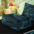 thumbnail image 6 of Homewish Damask Tree Of Life Zipper Twin Comforter Sets with Fitted Sheet and 2 Pillowcases,Bohemian Exotic Style Zipper Bedding Set,Black Teal,Black Reversible,4pcs, 6 of 8