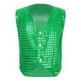 thumbnail image 3 of Sholeno Boys Girls Glitter Sequine Hip-hop Jazz Dance Vest Waistcoat Party Stage Performance Costume Green 9-10, 3 of 7