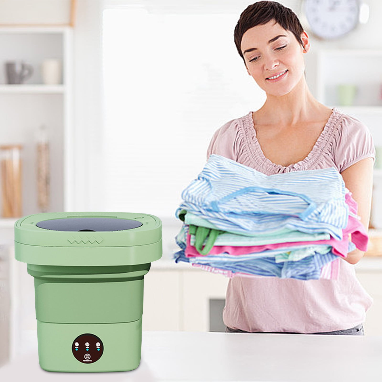 Dvruxg Portable 7L Washing Machine with Folding Design for Small Laundry, Ideal for Student Dorms & Baby Clothes, Integrated Wash & Spin Function, Easy to Use