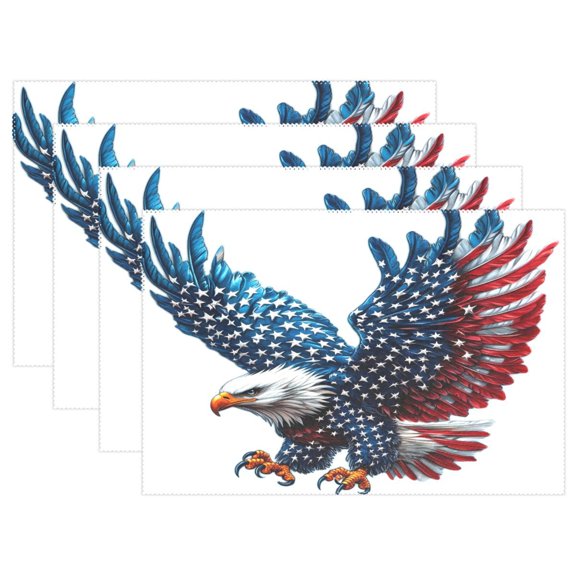 Ryvnso Placemats Set of 4 American Eagle-a1 Dining Mats Heat-Resistant Non-Slip Washable Table Mat