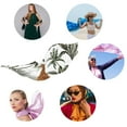 thumbnail image 4 of GZHJMY Women Girls Long Silk Scarf, Tropical Style Plants and Giraffes Summer Lightweight Shawl, Outdoor Floral Large Wrap 71X35 Inch, 4 of 5