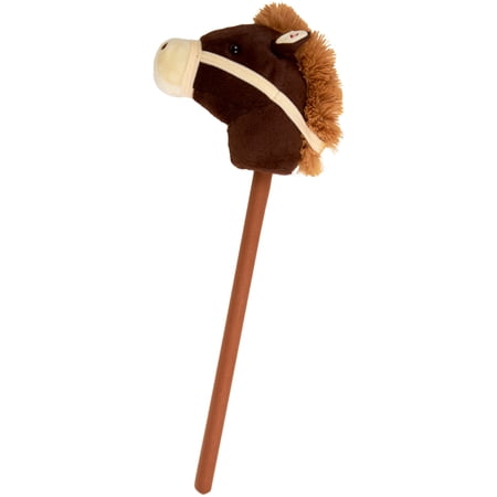 Spark. Create. Imagine Plush Stick Horse, Brown, 30"