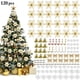 thumbnail image 1 of Juego de flores navideñas 120 piezas decoración para árbol de Navidad BRILLAR dorado, 1 of 5