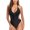Black, variant on Frostluinai Swimsuit Women One Piece Bathing Suit For Women Plus Size Swimsuit For Women Monokini Halter Plunge V Neck Ruched Tummy Control Tropical Swimwear Suits
