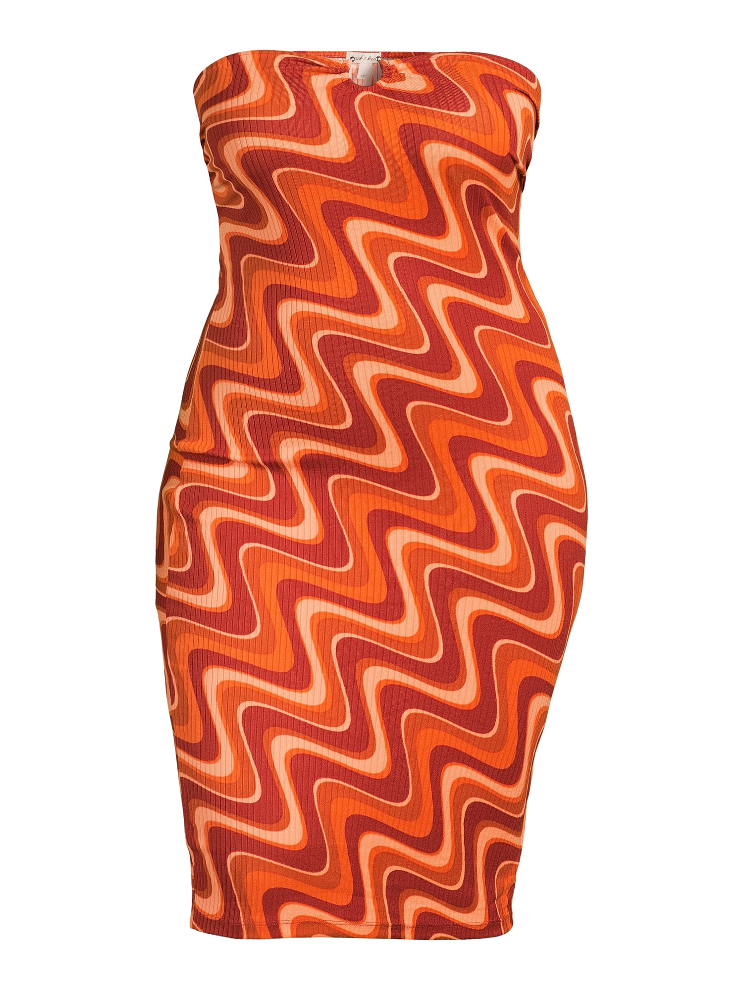 Derek Heart Juniors' Plus Summer Clearance Size Strapless Bodycon Dress with Cutout Women's Plus