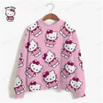 thumbnail image 4 of Sudadera con capucha de otoño HELLO KITTY, sudadera fina y elegante para mujer, jerséis Harajuku, moda coreana, estampado de leopardo, ropa de calle de manga larga, 4 of 5
