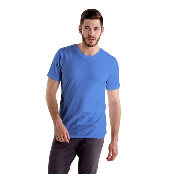Men's T-shirt Sky Blue Cotton Plain Male