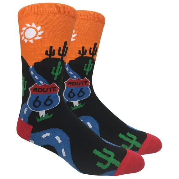 Mens Route 66 Orange Socks