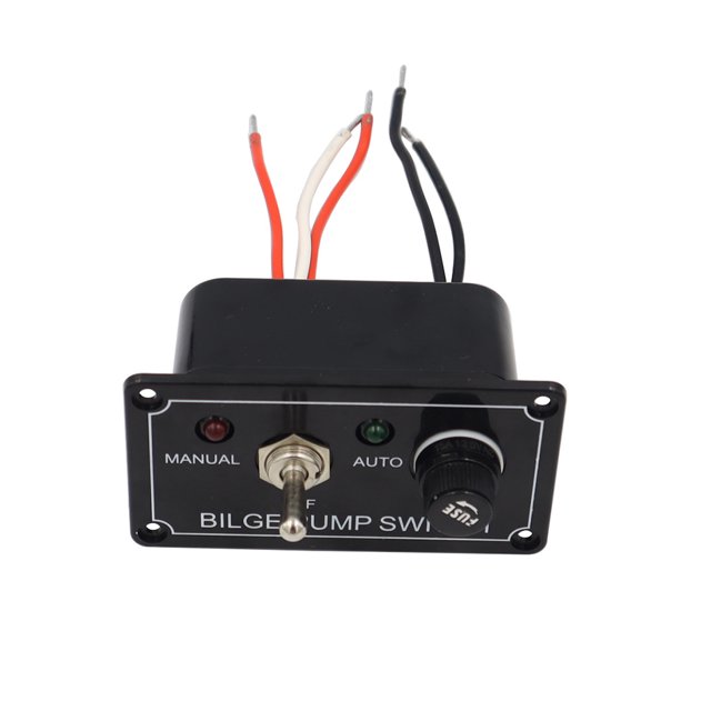 Kenally Interruptor de bomba de alarma de sentina con indicador LED DC12V carcasa Panel de palanca ligero Manual-Off-Auto accesorios de barco para Bombillas para automóviles Kenally VI018359-00B
